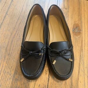 Michael Kors black leather driving loafers 8.5